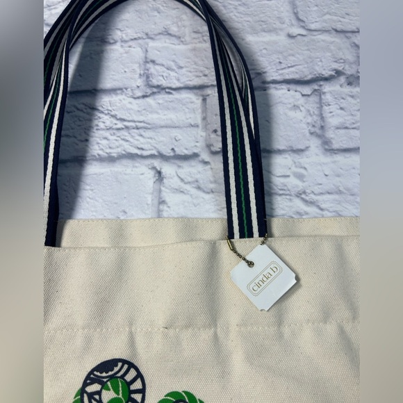 Cinda B Nautical Beige and Blue Anchor Tote Bag. Made in the USA. NWT! - Picture 8 of 10